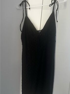 H&M Divided Black Eyelet Tie-Strap Dress